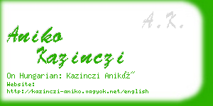 aniko kazinczi business card